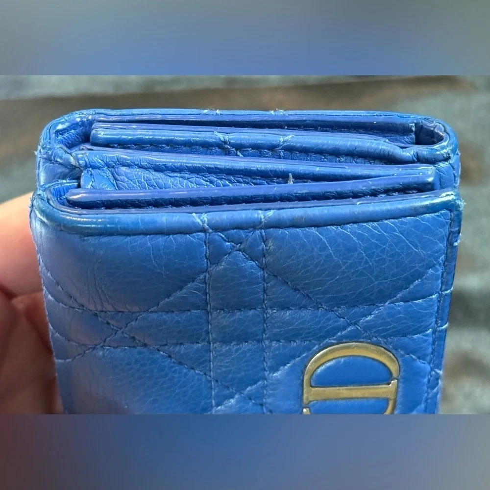 Christian Dior Caro blue wallet